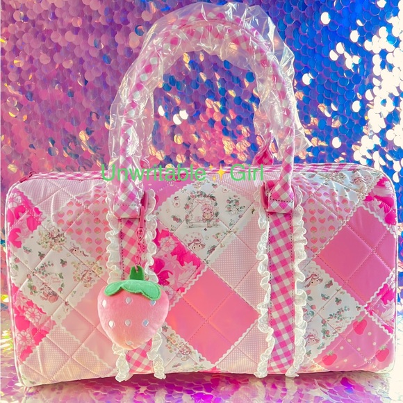 Dolls Kill x Strawberry Shortcake Quilted Weekender Bag - Picture 5 of 6